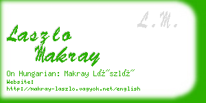 laszlo makray business card